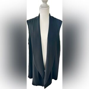 Elena Miro Black Drape Open Vest